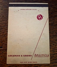 Vintage Matchbook: Goldman & Gross Advertising, Chicago, IL