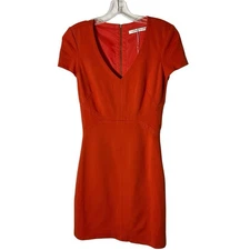 Trina Turk Dress Ponte Knit Calista Mini Short-Sleeve Orange Size 2 XS