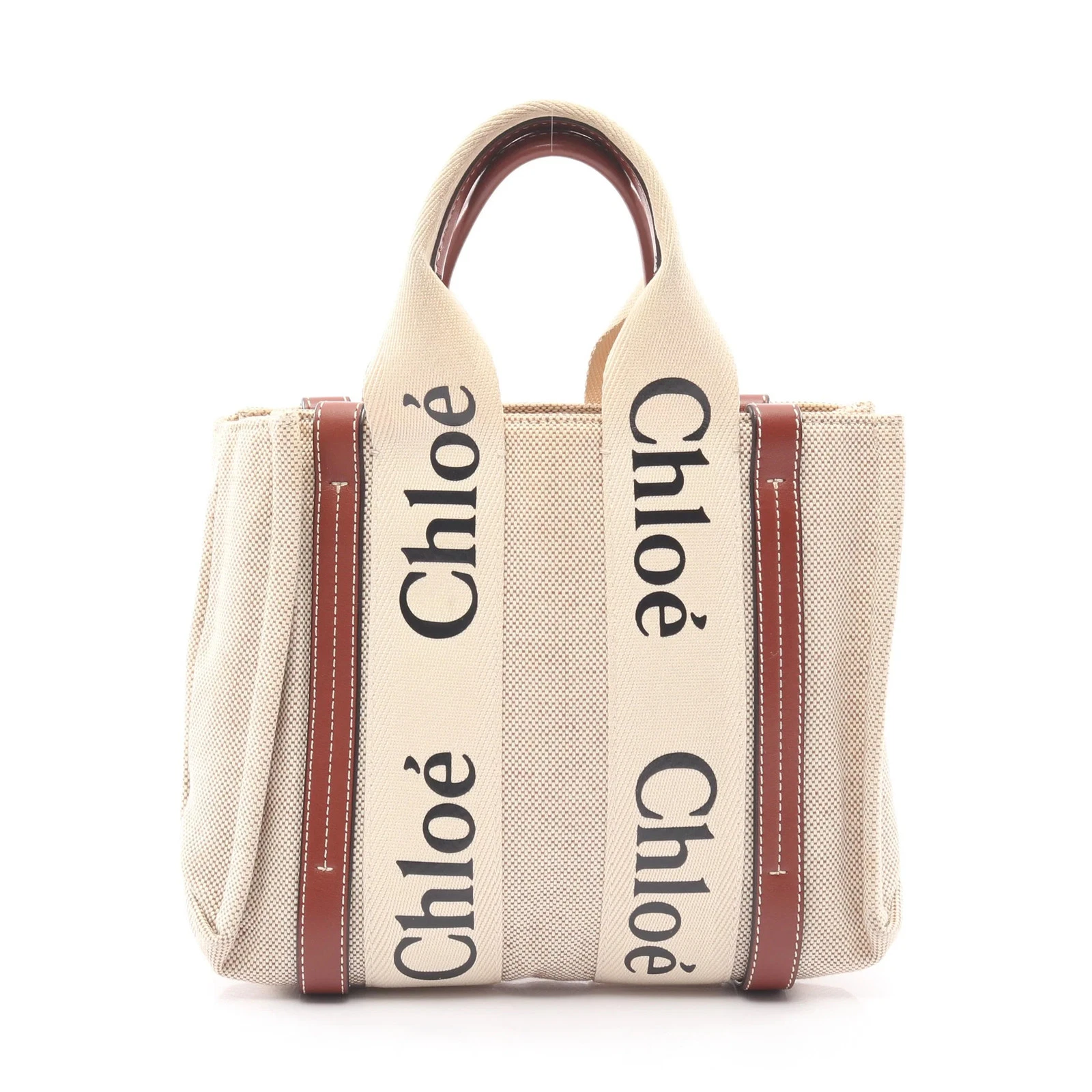 Chloe — Chloe WOODY Tote Bag Brown Leather #RCB1870