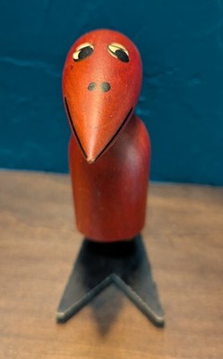 Vintage MCM Counter Balanced Wooden Dodo Bird Pen Holder