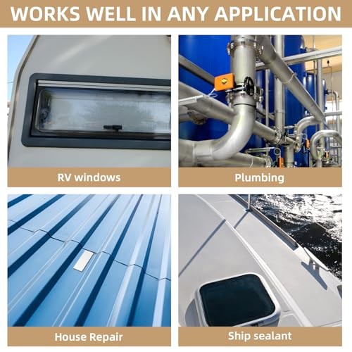 Butyl Tape" x 30 Ft None Hardening Premium Butyl Caulk Tape 1.0" x 30Ft 1 Black