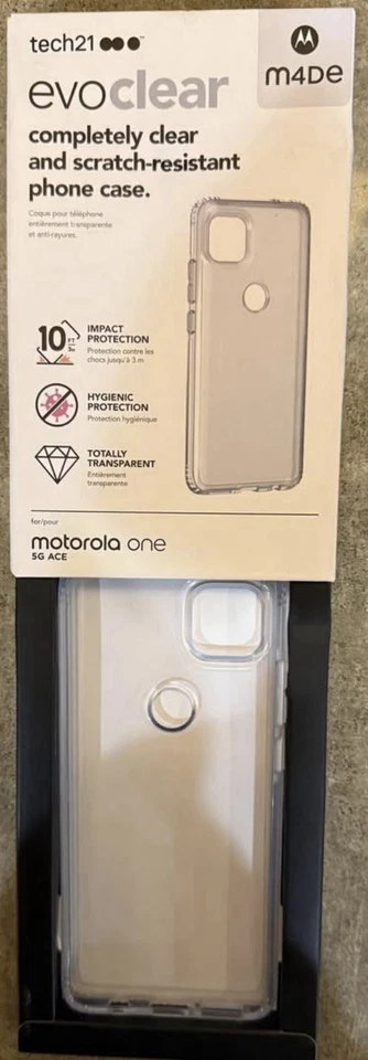 TWO CASES Tech21 Evo clear Scratch-Resistant Phone Case Motorola One 5G Ace - Image 2 of 3