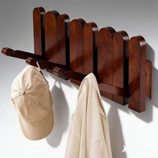 Solid Wood Wall Mounted Coat Rack Handcrafted Space-Saving Entryway Coat Hook...