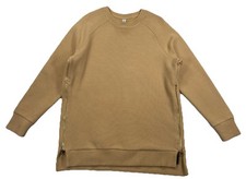 Varley Manning Sweatshirt Tan Double Zip Pullover Ribbed Women  s Small