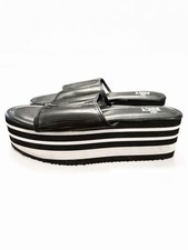 NWT Juicy Couture sz 8 M Womens Black J-Stargazer Flip Flops wedge Sandals