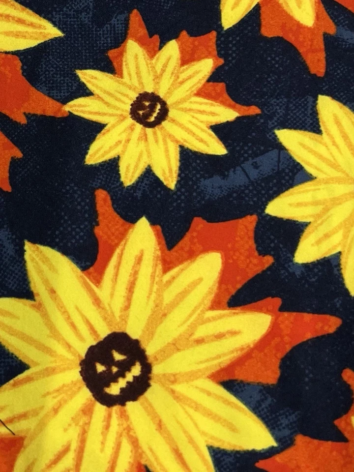 LuLaRoe Leggings TC2 Alto Curvilíneo 2 GIRASOL Azul Naranja Amarillo HALLOWEEN Calabaza Foto 2 de 4