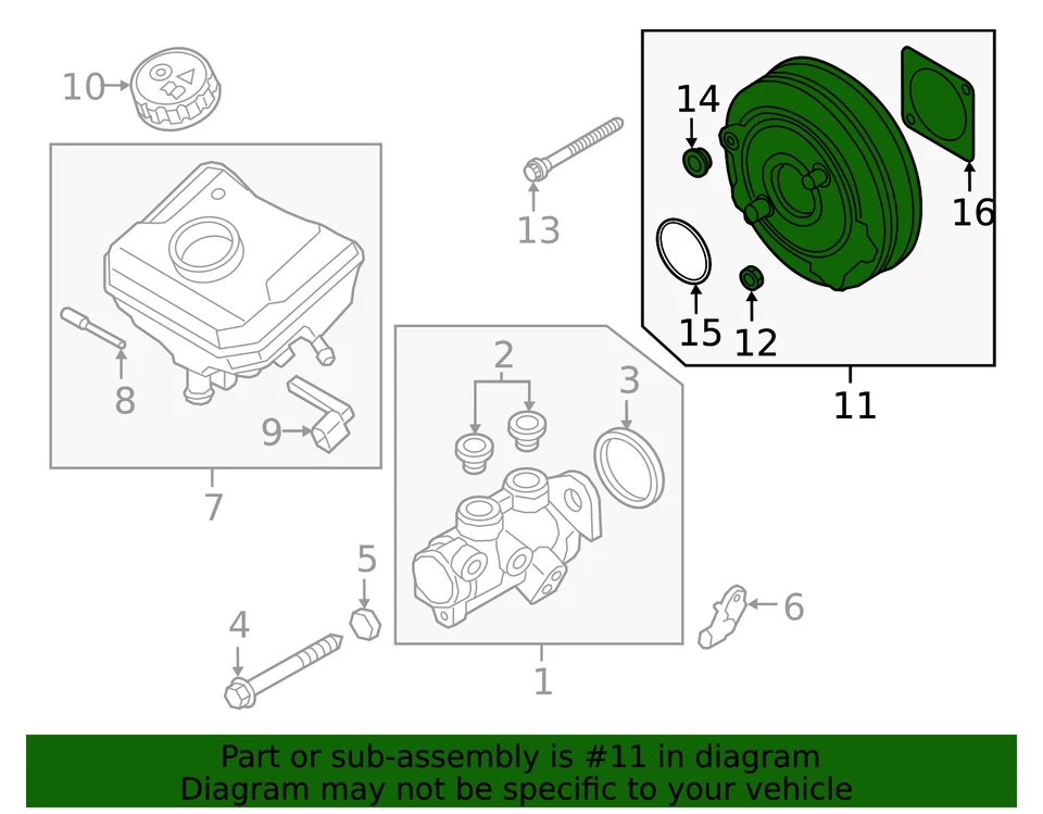Amplificador de freno eléctrico original Audi 80A-612-107-A Foto 2 de 2