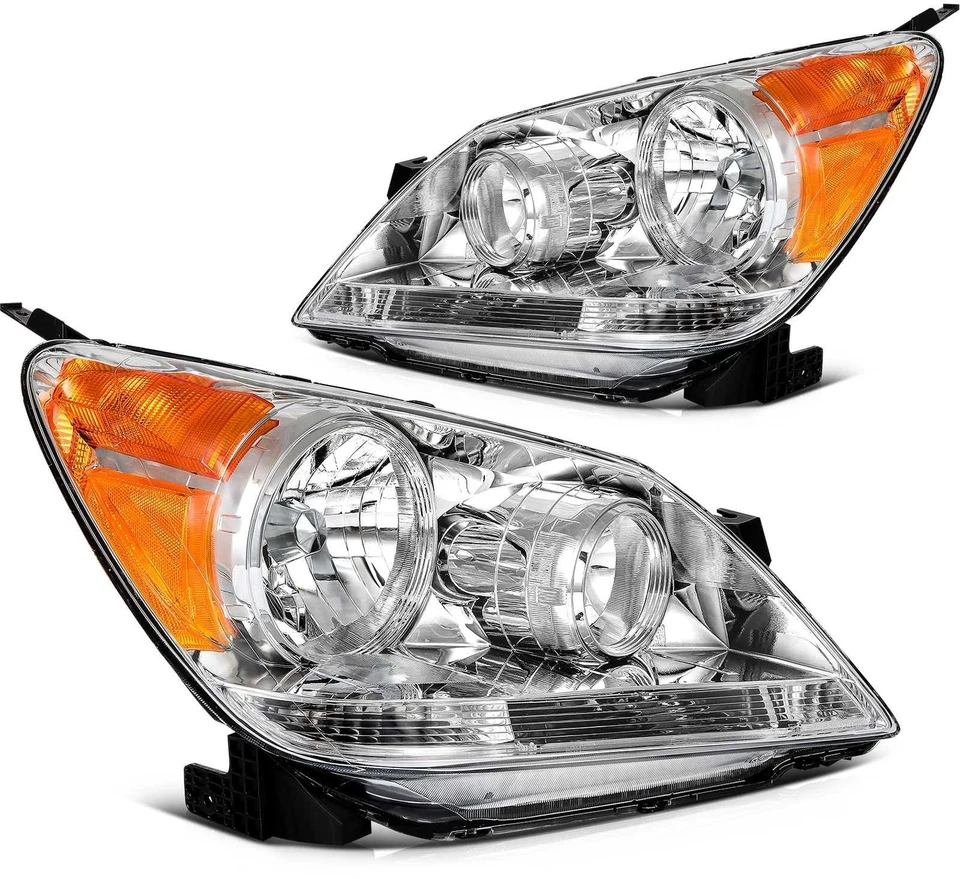 Pair Chrome Headlights Headlamps Assembly For 2005-2010 Honda Odyssey LEFT&RIGHT Foto 3 de 4