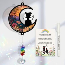 DIY Angel Dog Memorial Gifts for Loss of Dog Suncatcher with Sympathy Card, P...