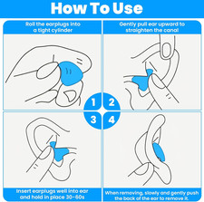 20 Pcs Silicone Ear Plugs for Sleeping, Soft Moldable Silicone Earplugs for S...