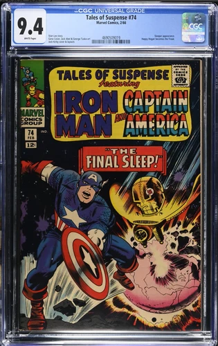 TALES OF SUSPENSE #74 CGC 9.4 NM WHITE PGS CAPTAIN AMERICA IRON MAN MARVEL 1966