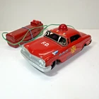 VINTAGE MARX TIN TOY BATTERY OPERATED FIRE DEPARTMENT CHIEF REMOTE CONTROL CAR