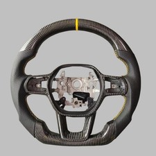 Custom Carbon Fiber Black Leather Steering Wheel For Honda Civic 2022-2025 Custom Carbon Fiber Black Leather Steering Wheel For Honda Civic 2022-2025
