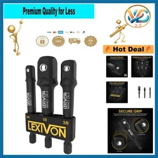 Impact Grade Socket Adapter Set 3-Piece 1/4 3/8 1/2 Drive Chrome Vanadium New