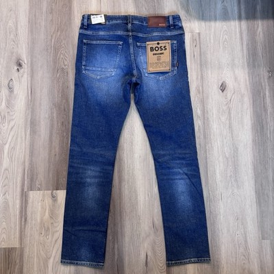 Hugo BOSS Mens Slim Fit Comfortable Stretch Denim H-DELAWARE 50544888 Blue 32x30