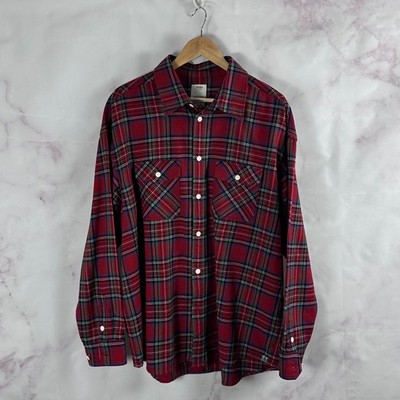 Visvim Shirt Lumber Elk Red Check Plaid Flannel Size XL 4 Japanese Streetwear