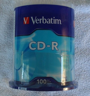 NEW In Sealed Package Verbatim 94554 700MB 52x 80 Min CD-R Disc Pack of 100