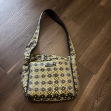 Petunia Pickle Bottom Black Gold Floral Diaper Bag Messenger Look