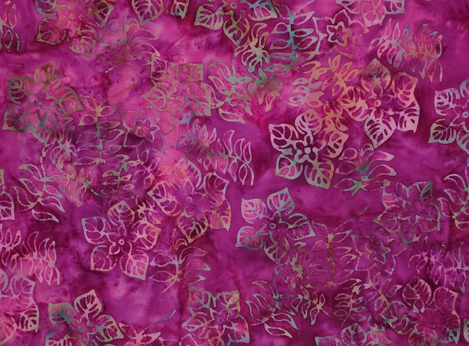 Tela Batik Púrpura Floral Rayón Algodón 69 x 43 Foto 4 de 4