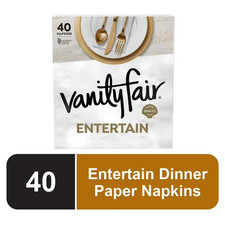Vanity Fair Entertain Paper Napkins, 40 Count, Disposable Napkins Made For Enter