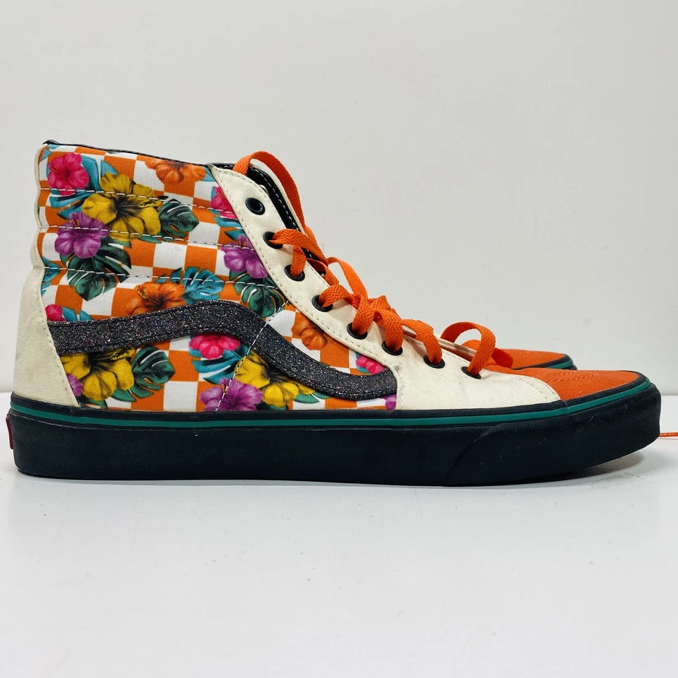 VANS Hombres Multicolor Floral Cuadros Lona Top Alto Talla 12 Foto 3 de 4