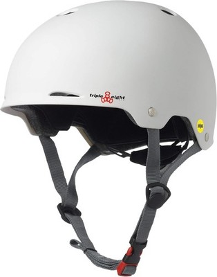 Triple Eight Gotham MIPS Skateboard/Bike Helmet - White M, Dual Certified