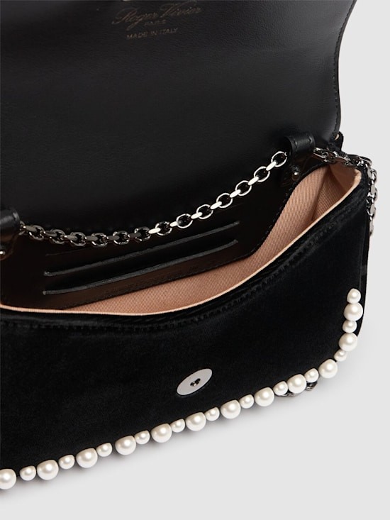 Roger Vivier◆Viv Jeu De Fille ベルベットバッグ ブラック Roger Vivier - Viv Jeu De Fille embellished velvet bag