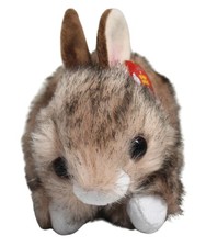 Ty Beanie Baby - Buster the Fluffy Brown Bunny, Solid Eyes, MWMT
