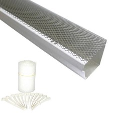 4 x 6M WHITE Gutter Mesh Guard Cover STOPS Leaf Debris Roof Guttering Home DIY