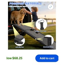 Folding Dog Ramp Aluminum Non-Slip SUV Car Truck 250 lb Capacity New