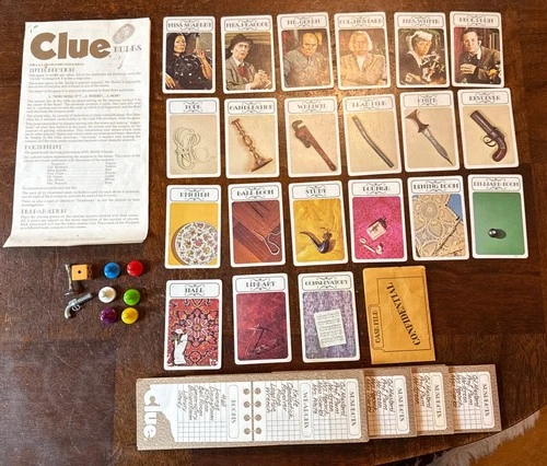 Vintage Clue 1972 Replacement Pieces Parker Brothers Detective Game