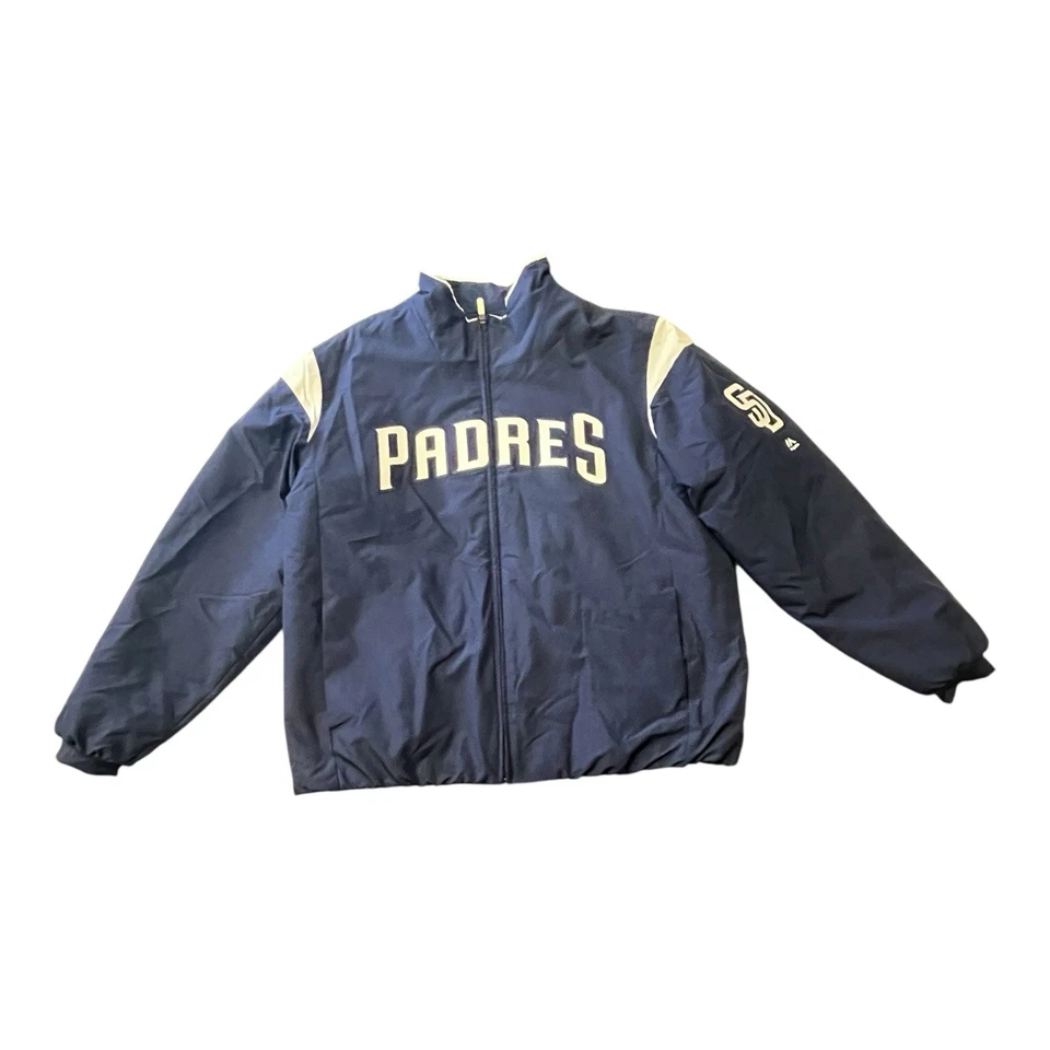 San Diego Padres Majestic Authentic Collection Dugout Jacket 2XL Team Issued - Image 4 of 4