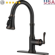 3 in 1 Pull Down Kitchen Faucet 360 Swivel Single Handle Stainless Steel Sprayer