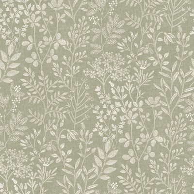 Leaves Trail Tapete Salbeigrün Karuna Gestepptes Bio-Vinyl Grandeco 205003
