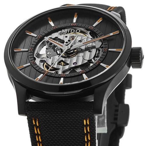 Neu Mido Multifort Skelett Vertigo schwarzes Zifferblatt Herrenuhr M038.436.37.051.00 - Bild 2 von 4