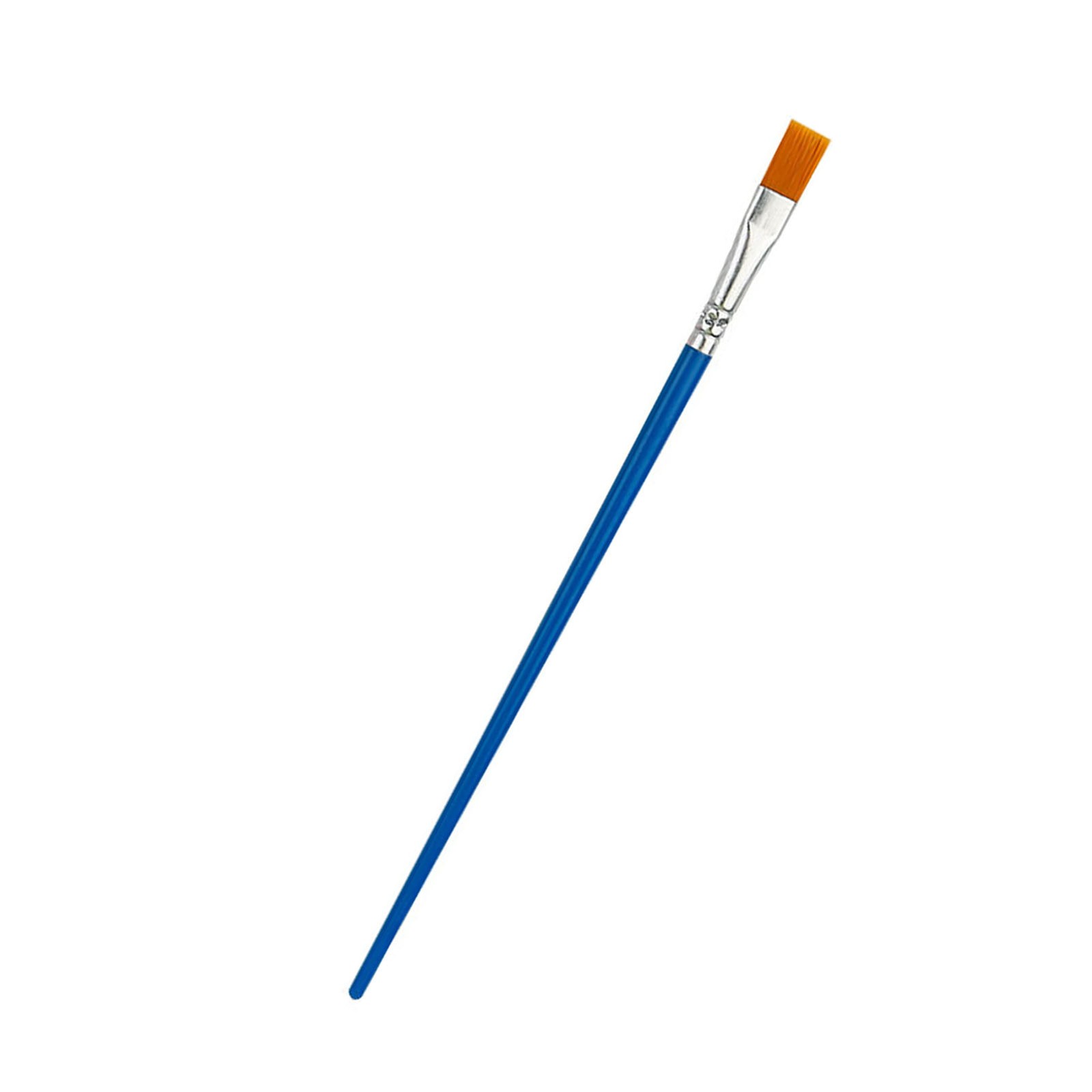 ­Acrylic Paint Brush Flat Tip Nylon Bristles Smoothing Handle Metal Ferrule