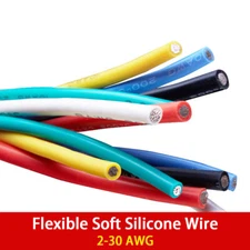 Silicone Wire 2AWG-30AWG Ultra Flexible High Temperature Tinned Copper Wire New