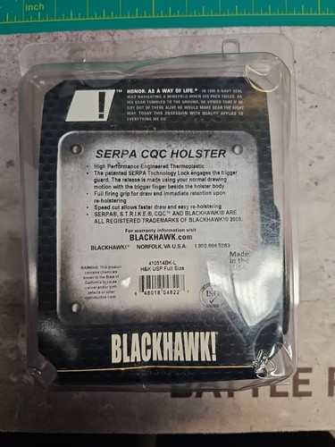 1 x Blackhawk Serpa CQC Holster H&K USP Full Size LEFT HAND NEW 14 HK Black OEM - Picture 4 of 7