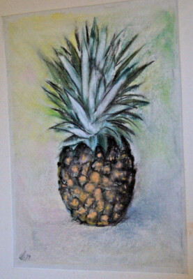 ::FRANZ EHMKE *1928 -2018 PASTEL STILL LIFE OF A PINEAPPLE