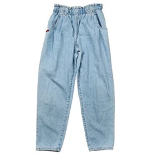 Vintage Gitano Jeans Size 10 Short Petite Light Wash Paper Bag Waist Tapered Leg