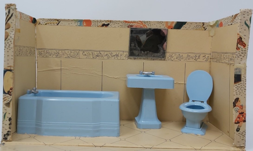 Stanza Bagno per le Bambole Vintage in Scatola di Cartone - Imagen 2 de 8