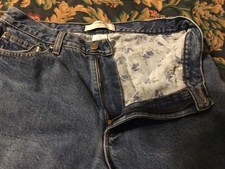 Vintage LL Bean Flannel Lined Denim Jeans Womens Size 14 Reg