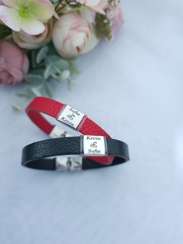 Personalized Bracelets for Men / Women, Couple, Anniversary Gift , 2 pcs set - Picture 2 of 6