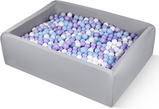 Foam Ball Pit for Children Toddlers, 47 Inch Rectangle Kids Ball Pool, Soft Ball