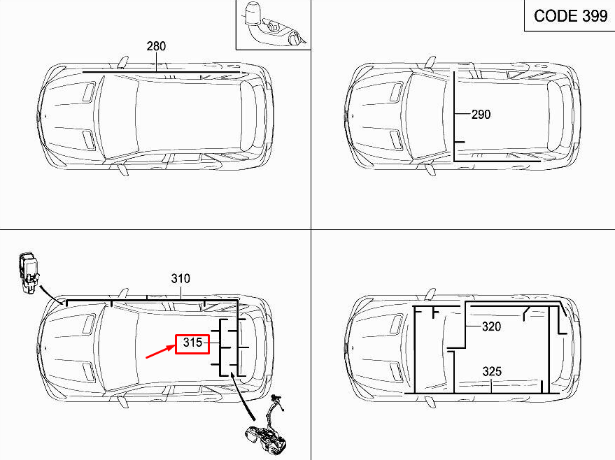 Neu MERCEDES-BENZ ML W166 Kraftstofftank-Kabelbaum A1664408435 Original