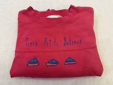 Vintage Preview International Raspberry Pink Crewneck Trois Petits Bateau Boats