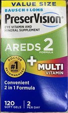 PreserVision AREDS 2 In 1 Multi Eye vitamin Softgels - 120 Count