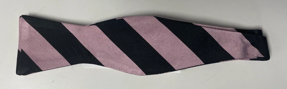 Pajarita Hombre Seda Rosa Negro Rayas AUTOCORBATA Pajarita Foto 2 de 4