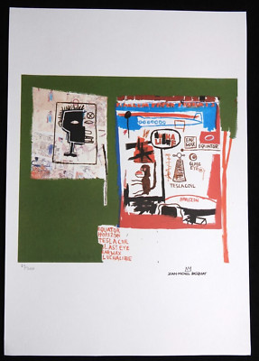 Jean-Michel Basquiat Lithographie 35 x50 cm, signiert & mit Prägestempel!