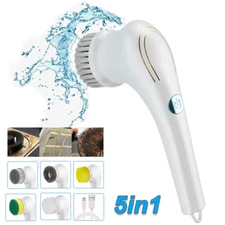5 Heads Electric Spin Scrubber Cordless Bathtub Power Scrubber Cleaning Brush